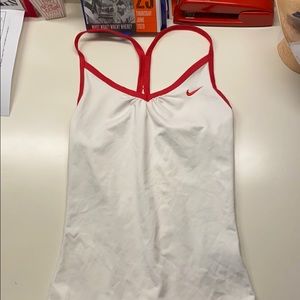 Nike Red lining and white athletic shirt